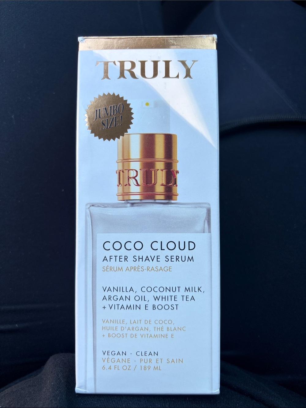 TRULY Coco Cloud After Shave Serum — White & Gold Bottle